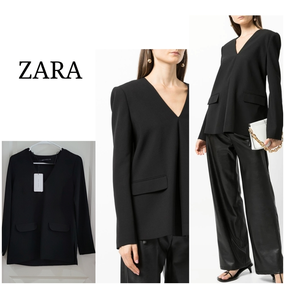 ZARA Structured blazer-top NWT S